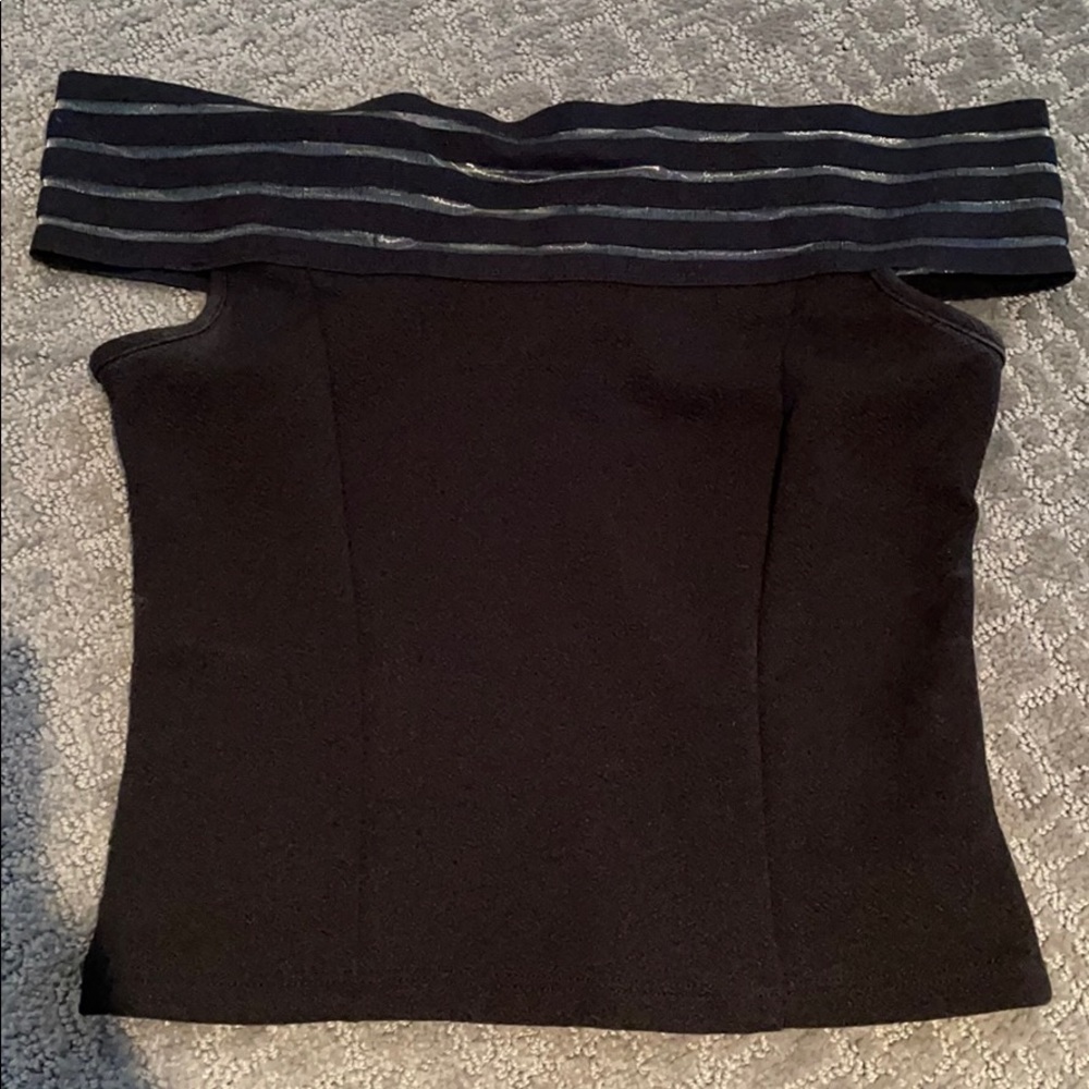 Black off the shoulder crop top